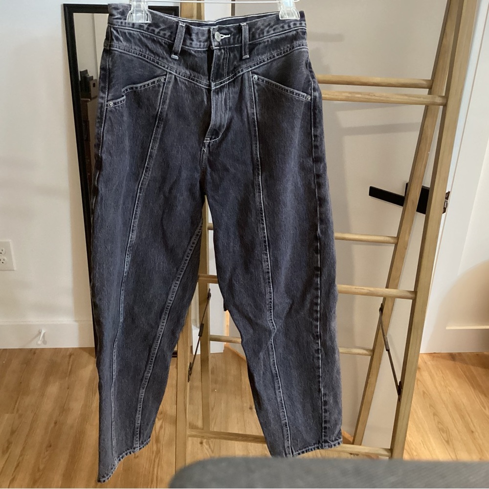 90s style Abercrombie cropped black jeans